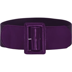 GRACE KARIN Women’s Stretchy Belt 3 Inch Wide Elastic Belts(Dark Purple)