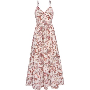 GRACE KARIN Womens Summer Maxi Floral Beach Dresses 2026(Beige Boho Flowers)