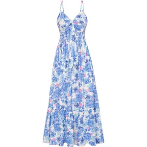 GRACE KARIN Womens Summer Maxi Floral Beach Dresses 2026(Blue Floral)