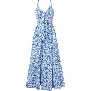 GRACE KARIN Womens Summer Maxi Floral Beach Dresses 2026(Blue Floral Print)