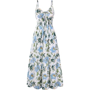 GRACE KARIN Womens Summer Maxi Floral Beach Dresses 2026(Blue Green Floral)