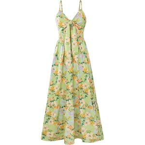 GRACE KARIN Womens Summer Maxi Floral Beach Dresses 2026(Green Floral Print)