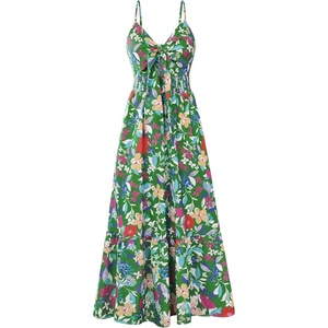GRACE KARIN Womens Summer Maxi Floral Beach Dresses 2026(Green Red Flower)