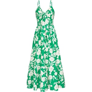 GRACE KARIN Womens Summer Maxi Floral Beach Dresses 2026(Green White Floral)