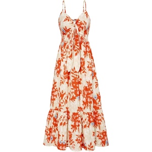 GRACE KARIN Womens Summer Maxi Floral Beach Dresses 2026(Orange Floral)