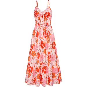 GRACE KARIN Womens Summer Maxi Floral Beach Dresses 2026(Orange Pink Floral)