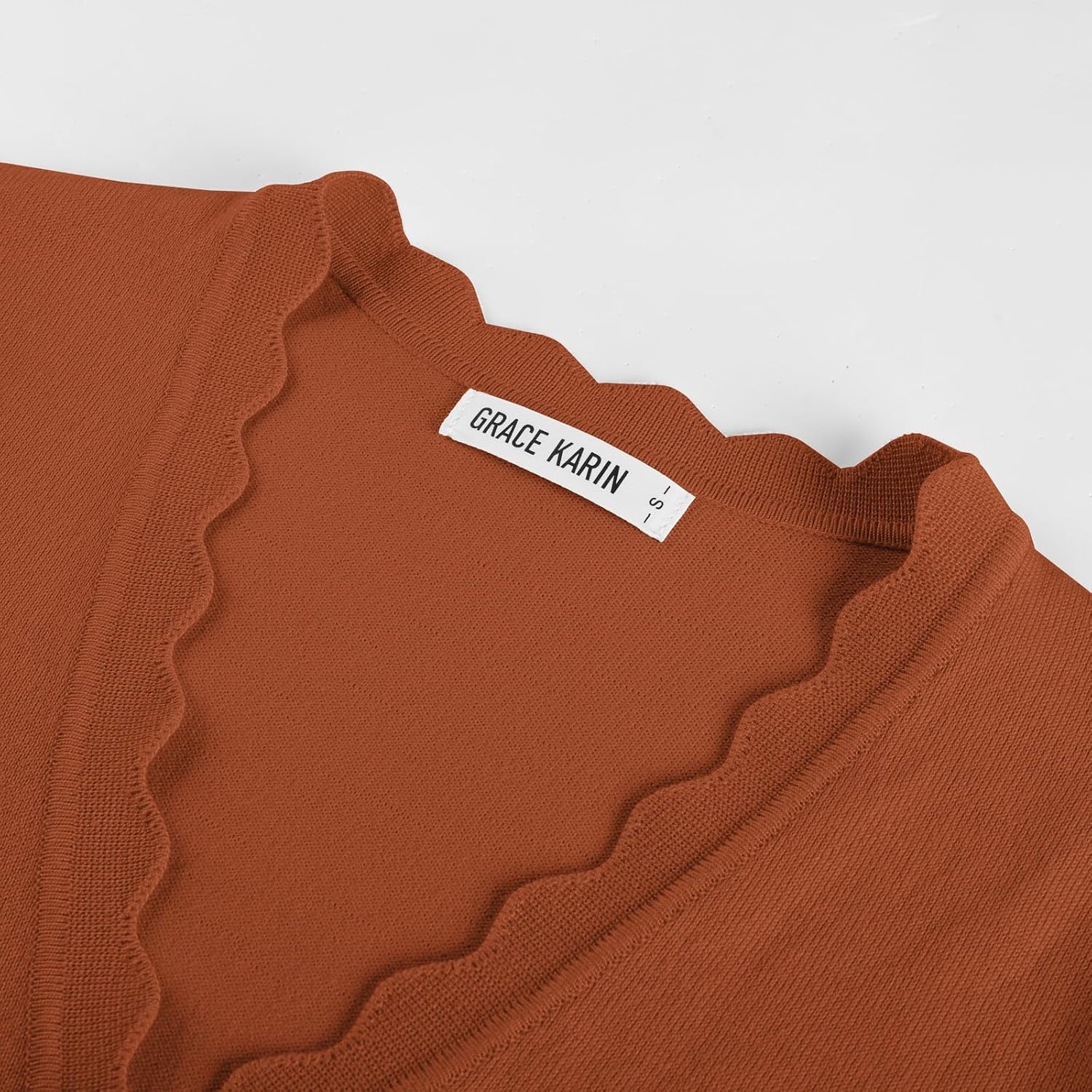 image:imageGRACE KARIN Cardigan Sweaters for Women Summer Lightweight 34 Sleeve Bolero Shrugs for Dress Women Fashion Outfits 2026Pumpkin Orange