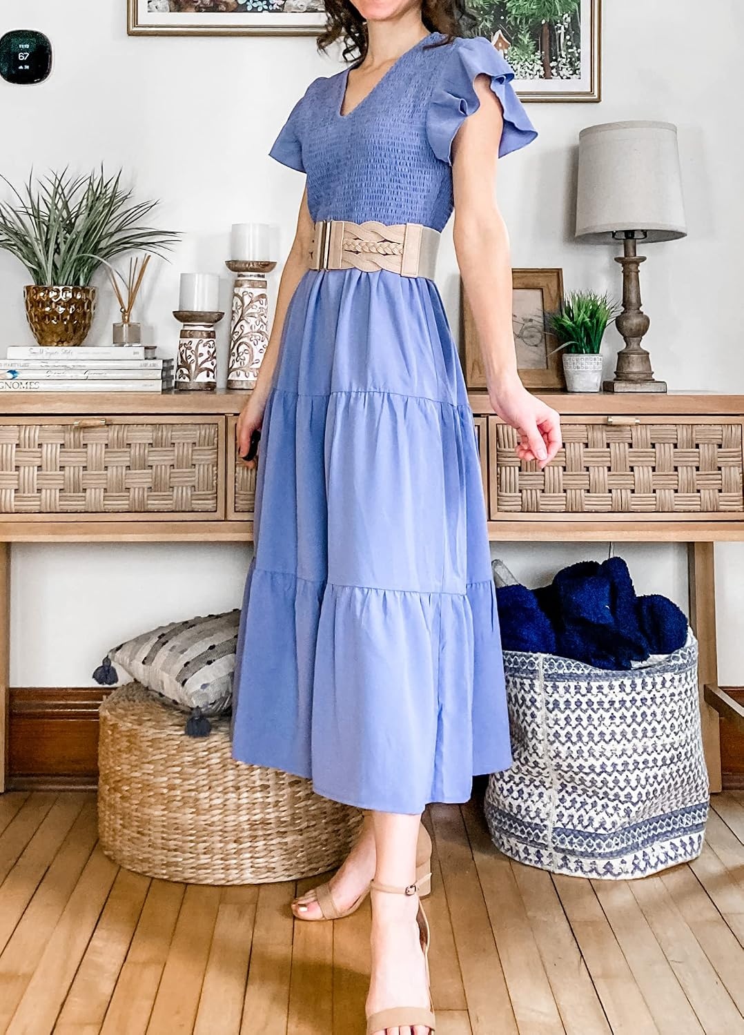 image:imageGRACE KARIN Wide Belts for Women Elastic Waist BeltBeige