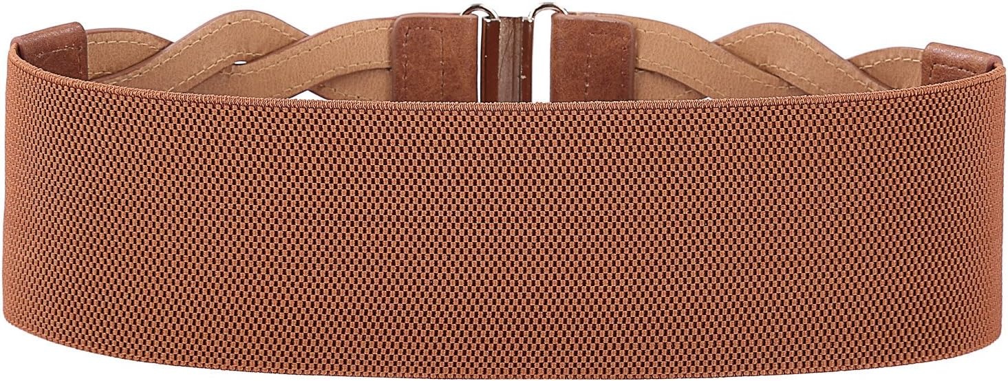image:imageGRACE KARIN Wide Belts for Women Elastic Waist BeltBrown