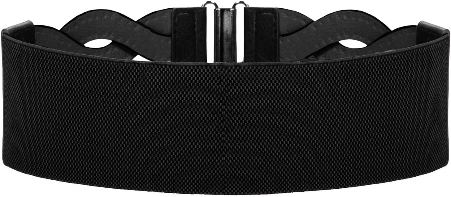 image:imageGRACE KARIN Wide Belts for Women Elastic Waist BeltMatte Black