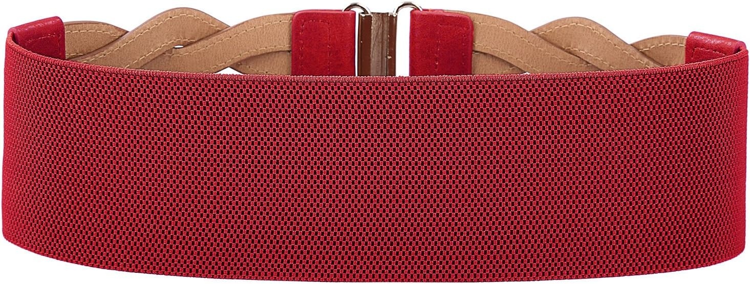 image:imageGRACE KARIN Wide Belts for Women Elastic Waist BeltRed