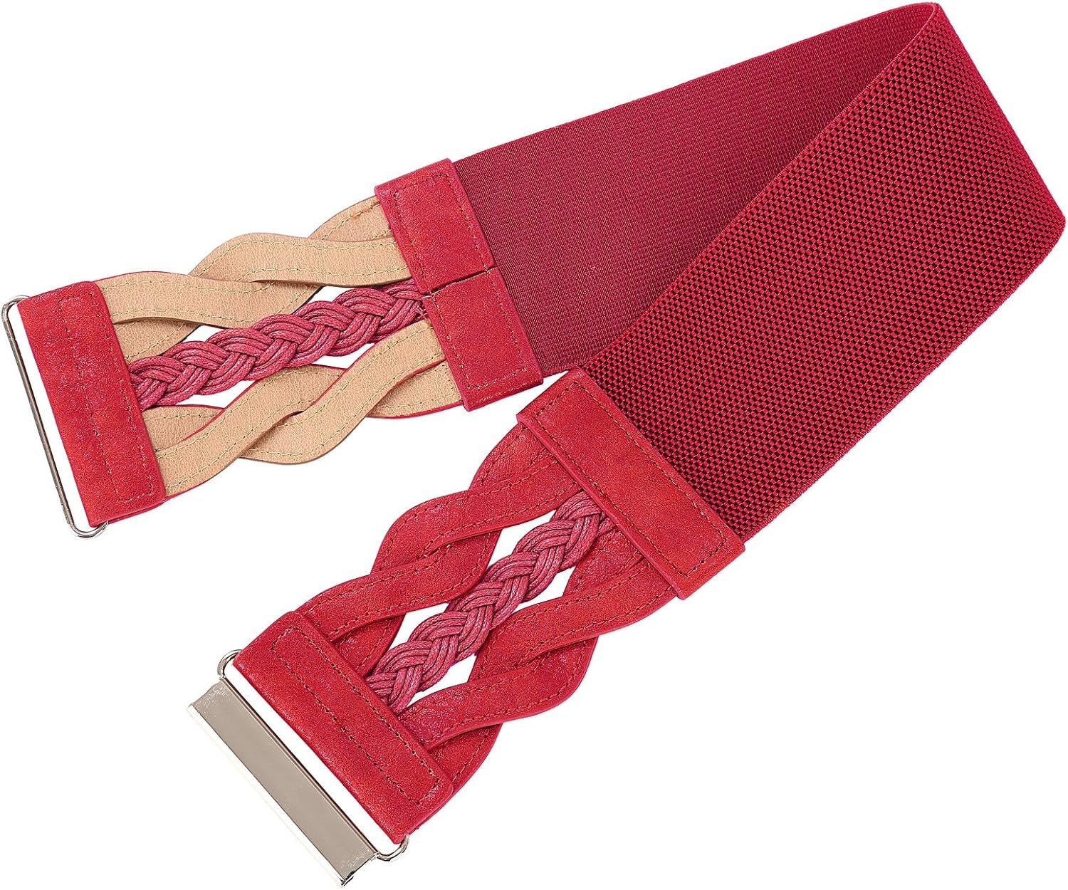 image:imageGRACE KARIN Wide Belts for Women Elastic Waist BeltRed