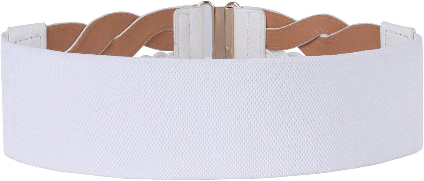 image:imageGRACE KARIN Wide Belts for Women Elastic Waist BeltWhite