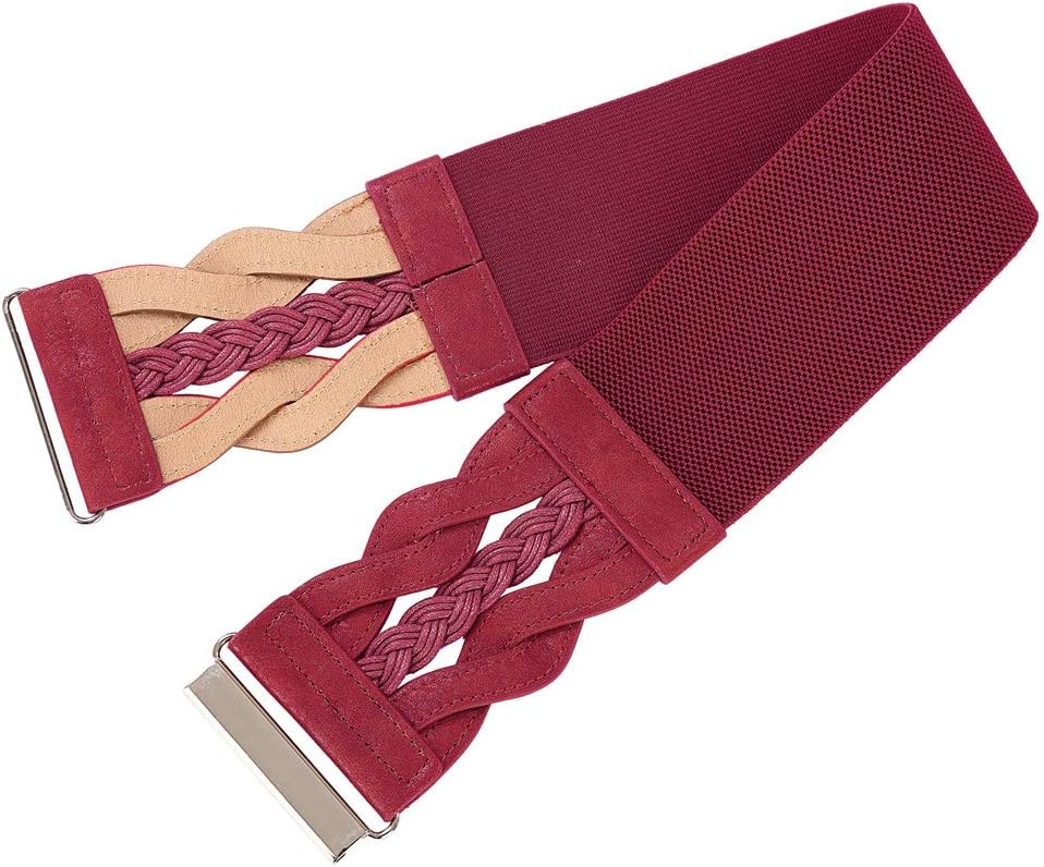 image:imageGRACE KARIN Wide Belts for Women Elastic Waist BeltWine Red