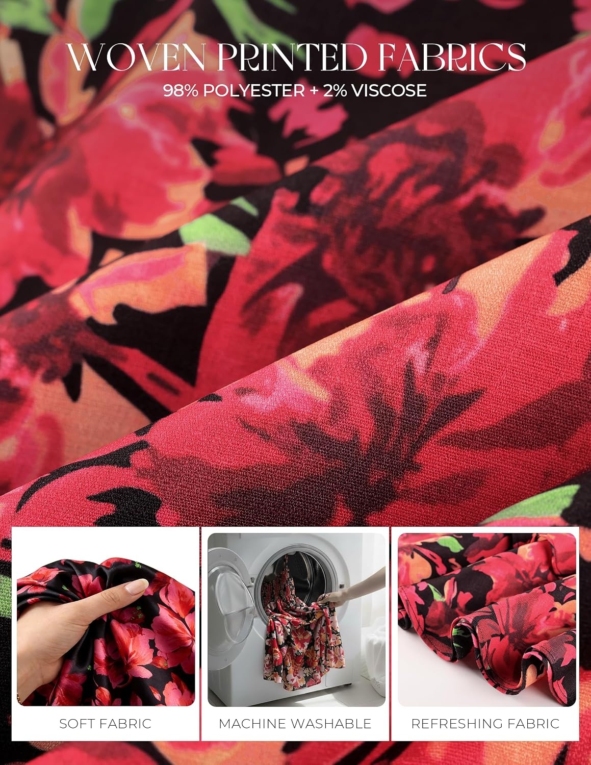 image:imageGRACE KARIN Womens Summer Floral Maxi SundressesBlack and Red Floral