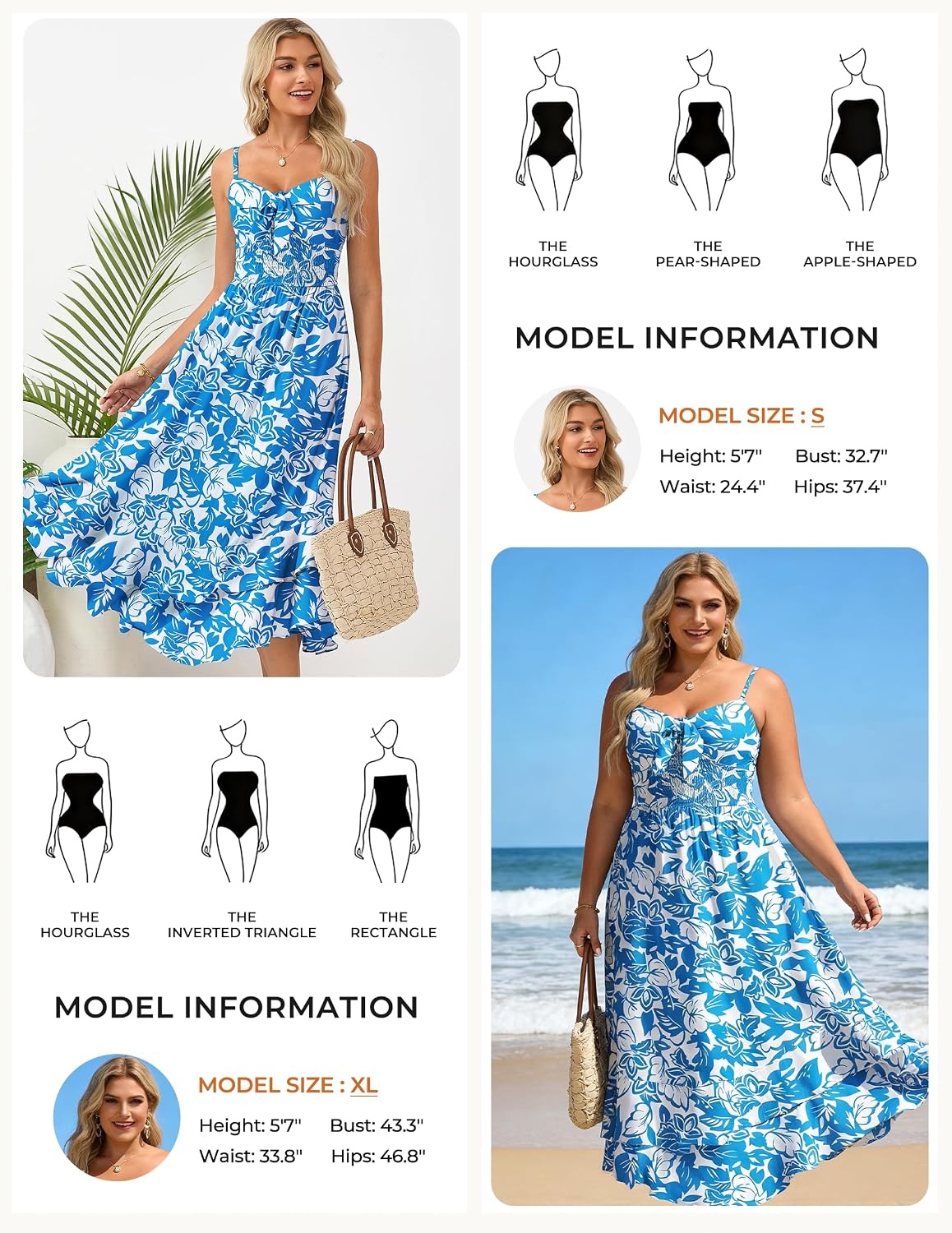 image:imageGRACE KARIN Womens Summer Floral Maxi SundressesBlue and White Floral