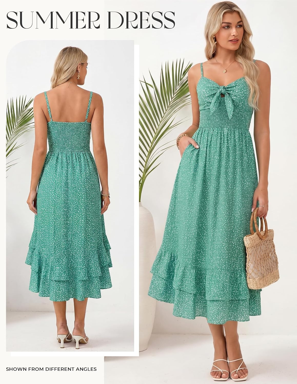 image:imageGRACE KARIN Womens Summer Floral Maxi SundressesGreen Floral