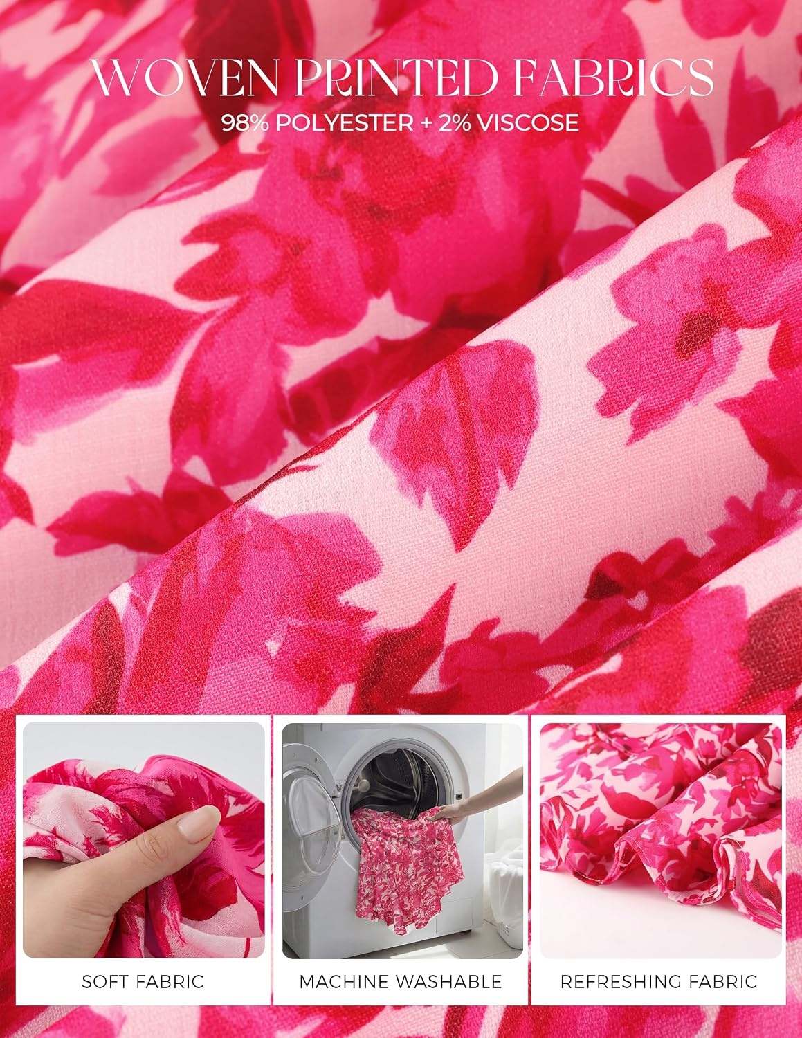 image:imageGRACE KARIN Womens Summer Floral Maxi SundressesHot Pink Floral