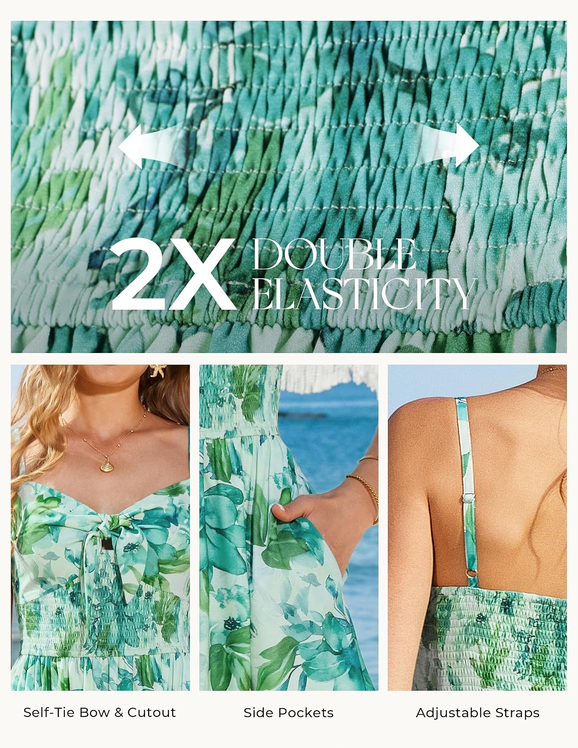 image:imageGRACE KARIN Womens Summer Floral Maxi SundressesLight Green Floral