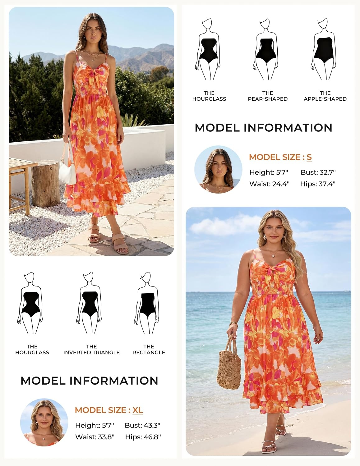 image:imageGRACE KARIN Womens Summer Floral Maxi SundressesOrange Floral