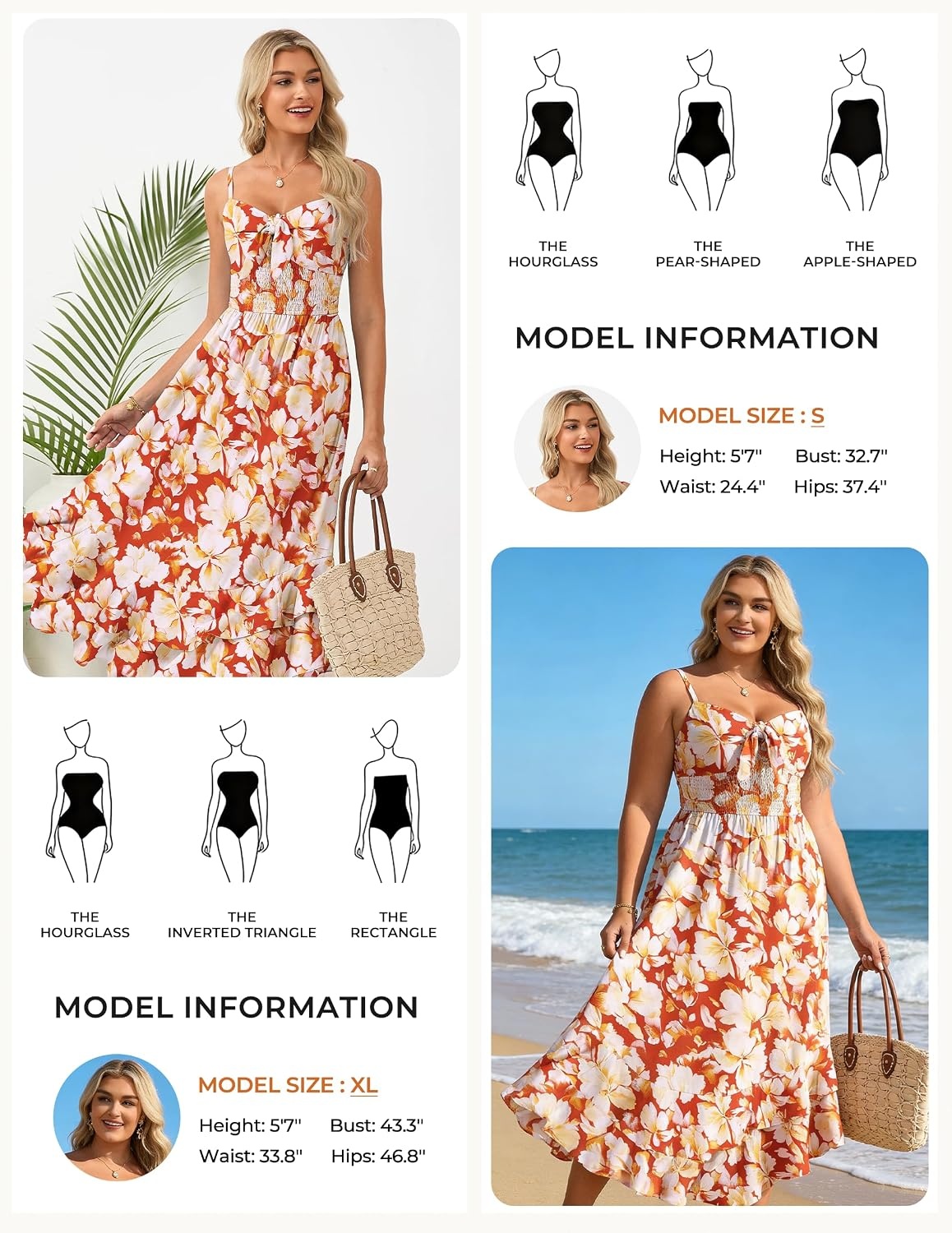 image:imageGRACE KARIN Womens Summer Floral Maxi SundressesOrange and Yellow Floral