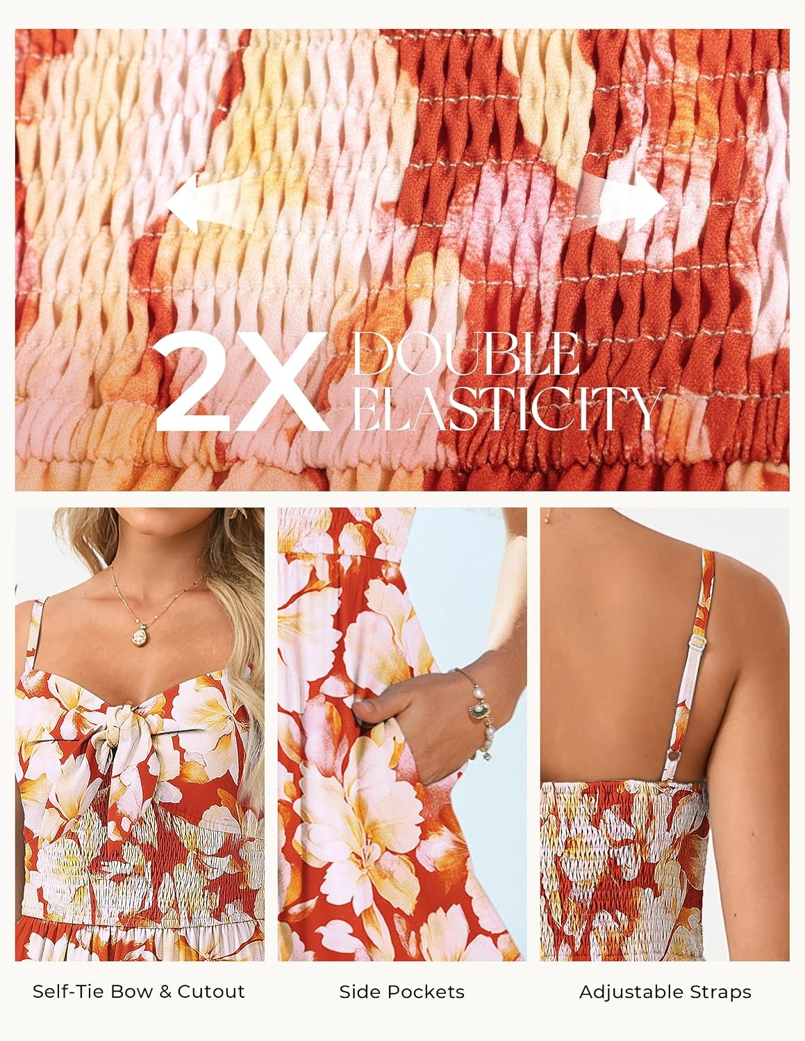 image:imageGRACE KARIN Womens Summer Floral Maxi SundressesOrange and Yellow Floral