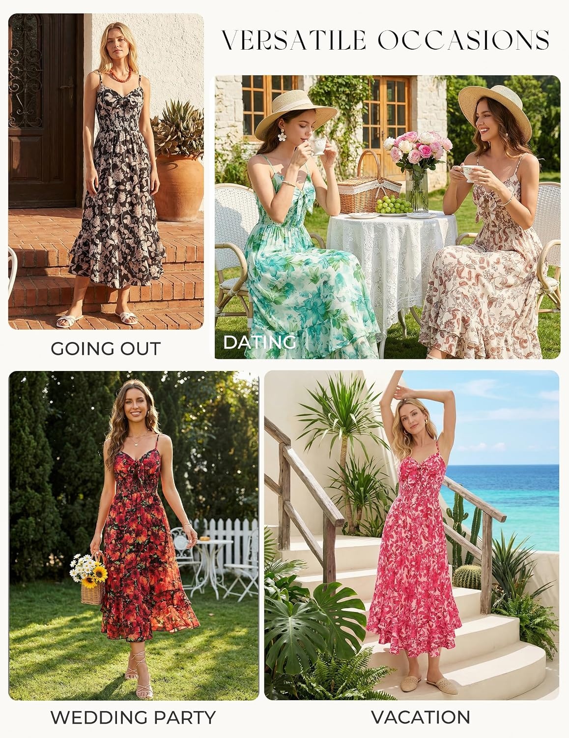 image:imageGRACE KARIN Womens Summer Floral Maxi SundressesPink Floral