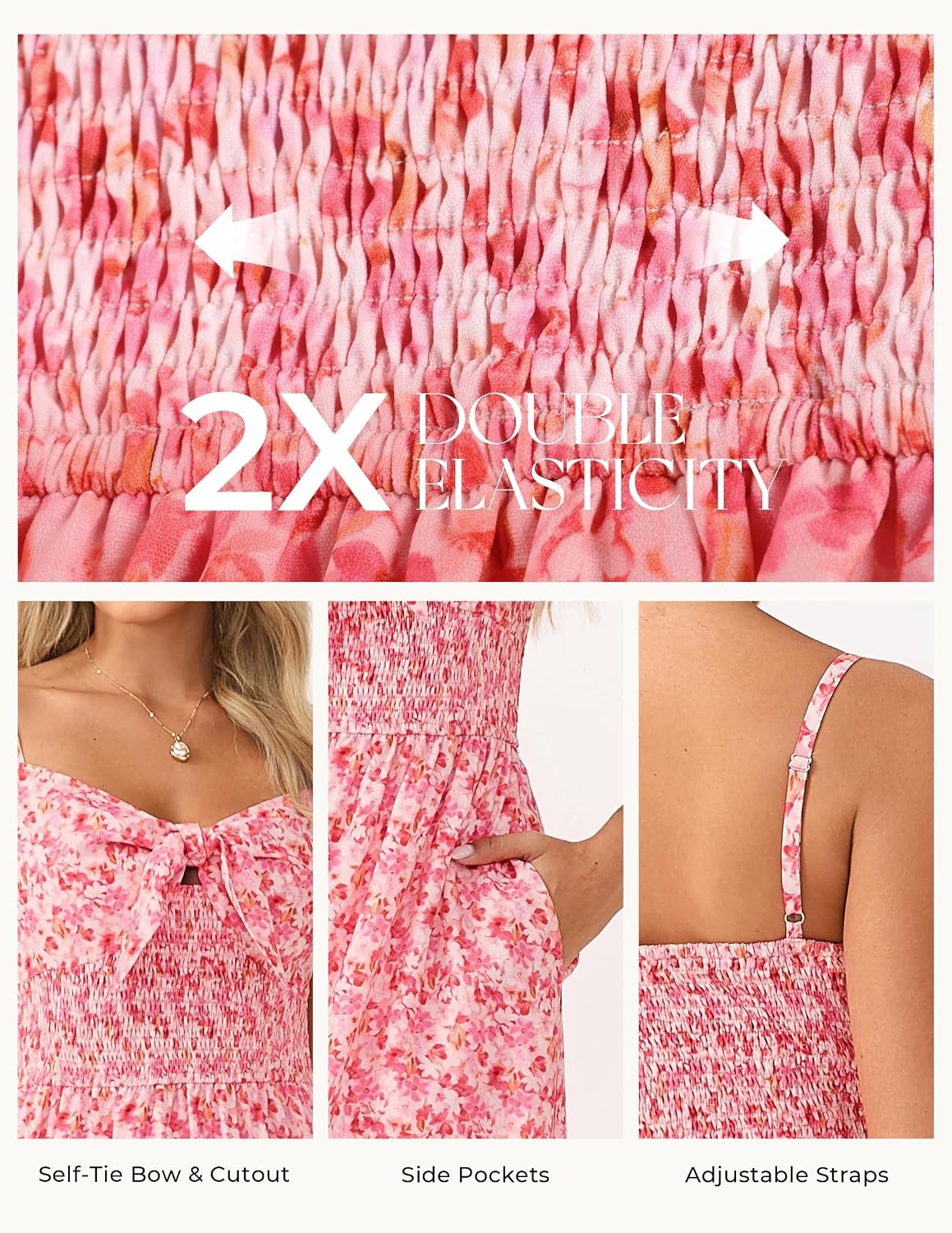 image:imageGRACE KARIN Womens Summer Floral Maxi SundressesPink Floral