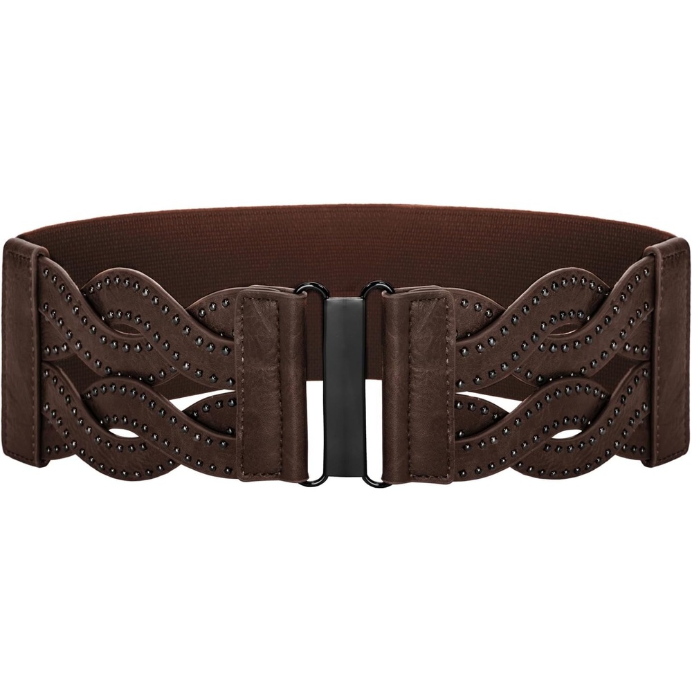 image:imageGRACE KARIN Wide Belts for Women Elastic Waist BeltDark Brown