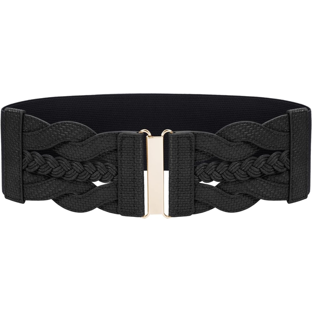 image:imageGRACE KARIN Wide Belts for Women Elastic Waist BeltSolid Black