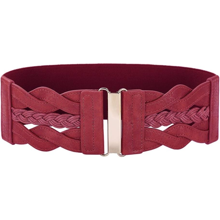 image:imageGRACE KARIN Wide Belts for Women Elastic Waist BeltWine Red
