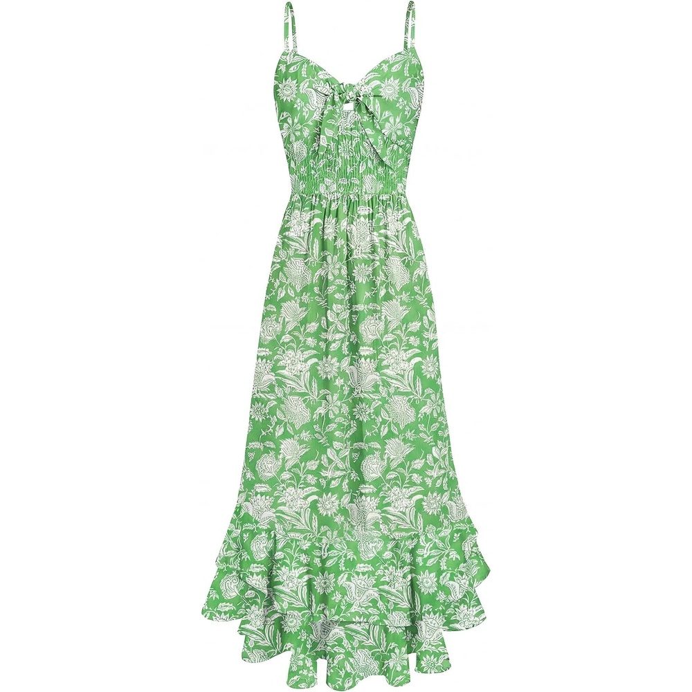 image:imageGRACE KARIN Womens Summer Floral Maxi SundressesGreen and White Floral
