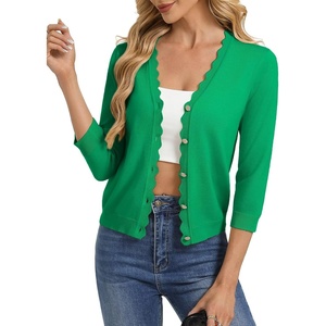 GRACE KARIN Cardigan Sweaters for Women Summer Lightweight 3/4 Sleeve Bolero Shrugs for Dress Women Fashion Outfits 2026(Green)