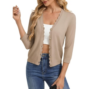 GRACE KARIN Cardigan Sweaters for Women Summer Lightweight 3/4 Sleeve Bolero Shrugs for Dress Women Fashion Outfits 2026(Khaki)