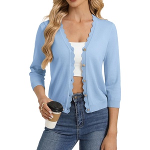 GRACE KARIN Cardigan Sweaters for Women Summer Lightweight 3/4 Sleeve Bolero Shrugs for Dress Women Fashion Outfits 2026(Light Blue)