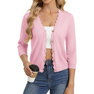 GRACE KARIN Cardigan Sweaters for Women Summer Lightweight 3/4 Sleeve Bolero Shrugs for Dress Women Fashion Outfits 2026(Light Pink)