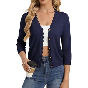 GRACE KARIN Cardigan Sweaters for Women Summer Lightweight 3/4 Sleeve Bolero Shrugs for Dress Women Fashion Outfits 2026(Navy Blue)
