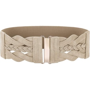 GRACE KARIN Wide Belts for Women Elastic Waist Belt(Beige)