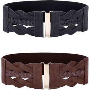 GRACE KARIN Wide Belts for Women Elastic Waist Belt(Black and Coffee)