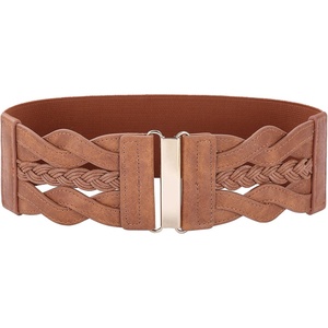 GRACE KARIN Wide Belts for Women Elastic Waist Belt(Brown)