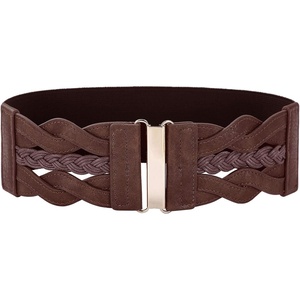 GRACE KARIN Wide Belts for Women Elastic Waist Belt(Chocolate Brown)