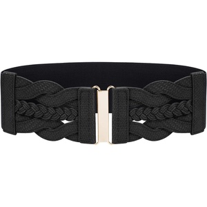 GRACE KARIN Wide Belts for Women Elastic Waist Belt(Solid Black)