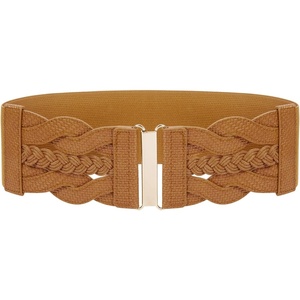 GRACE KARIN Wide Belts for Women Elastic Waist Belt(Tan)