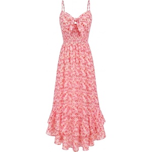 GRACE KARIN Women’s Summer Floral Maxi Sundresses(Pink Floral)