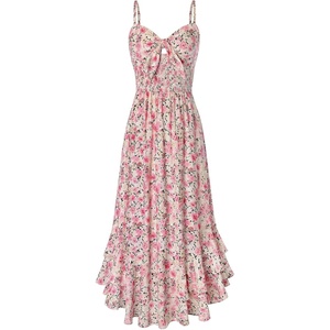 GRACE KARIN Women’s Summer Floral Maxi Sundresses(Pink Yellow Floral)