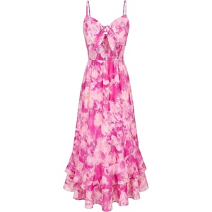 GRACE KARIN Women’s Summer Floral Maxi Sundresses(Rose Pink Floral)