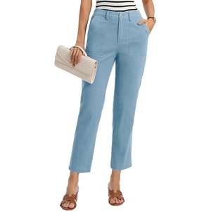 GRACE KARIN Womens Work Pants Business Casual 2026 Trousers with Pockets(Dark Denim)