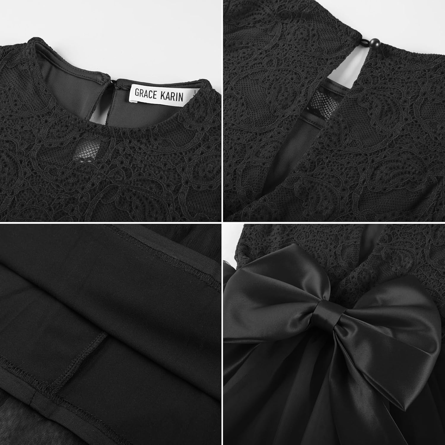 image:imageGRACE KARIN Flower Girl Dress Kids Lace Tulle Princess Gown 512 YearBlack