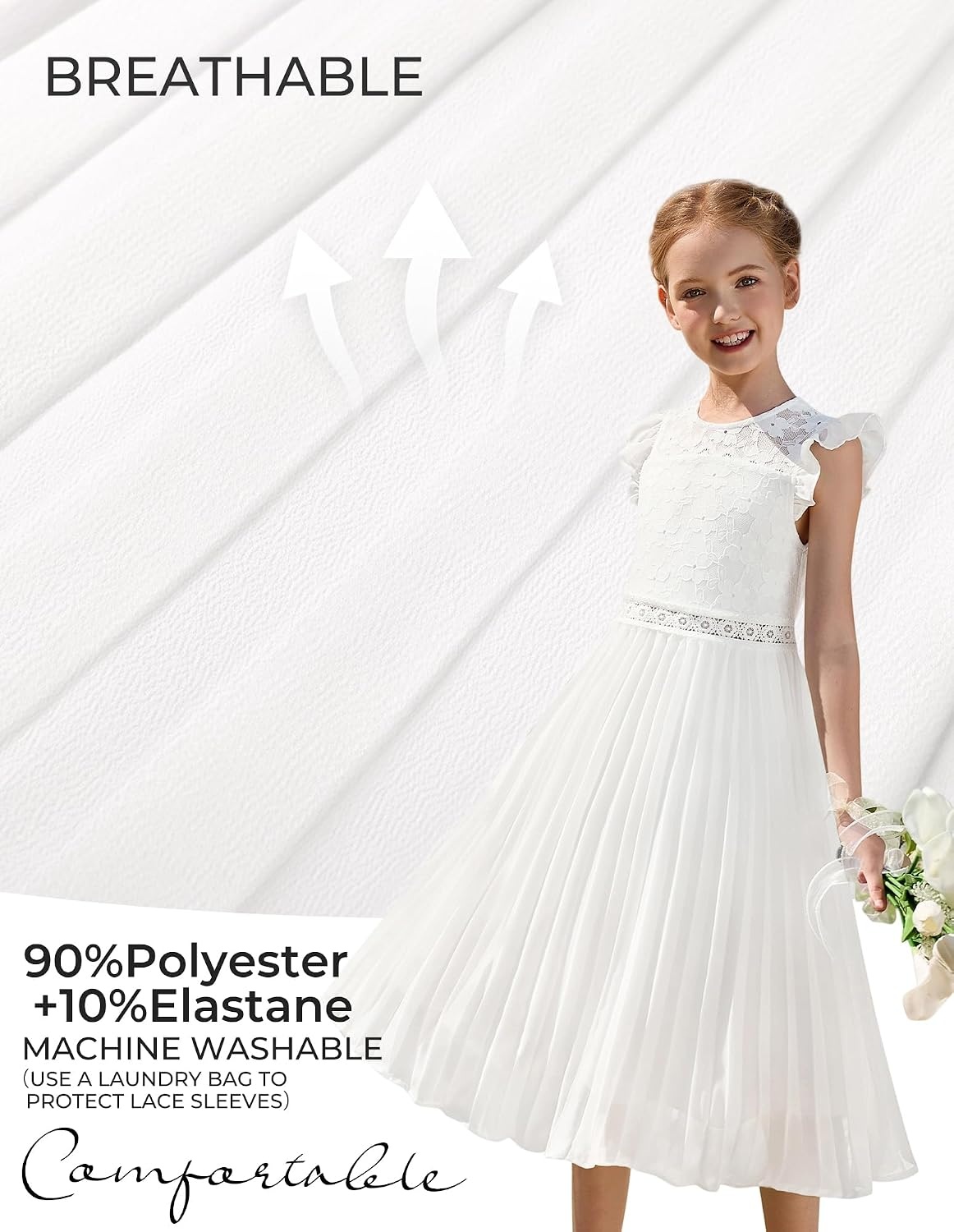 image:imageGRACE KARIN Flower Girl Dress Lace Bridesmaid Wedding Guest Formal DressesWhite