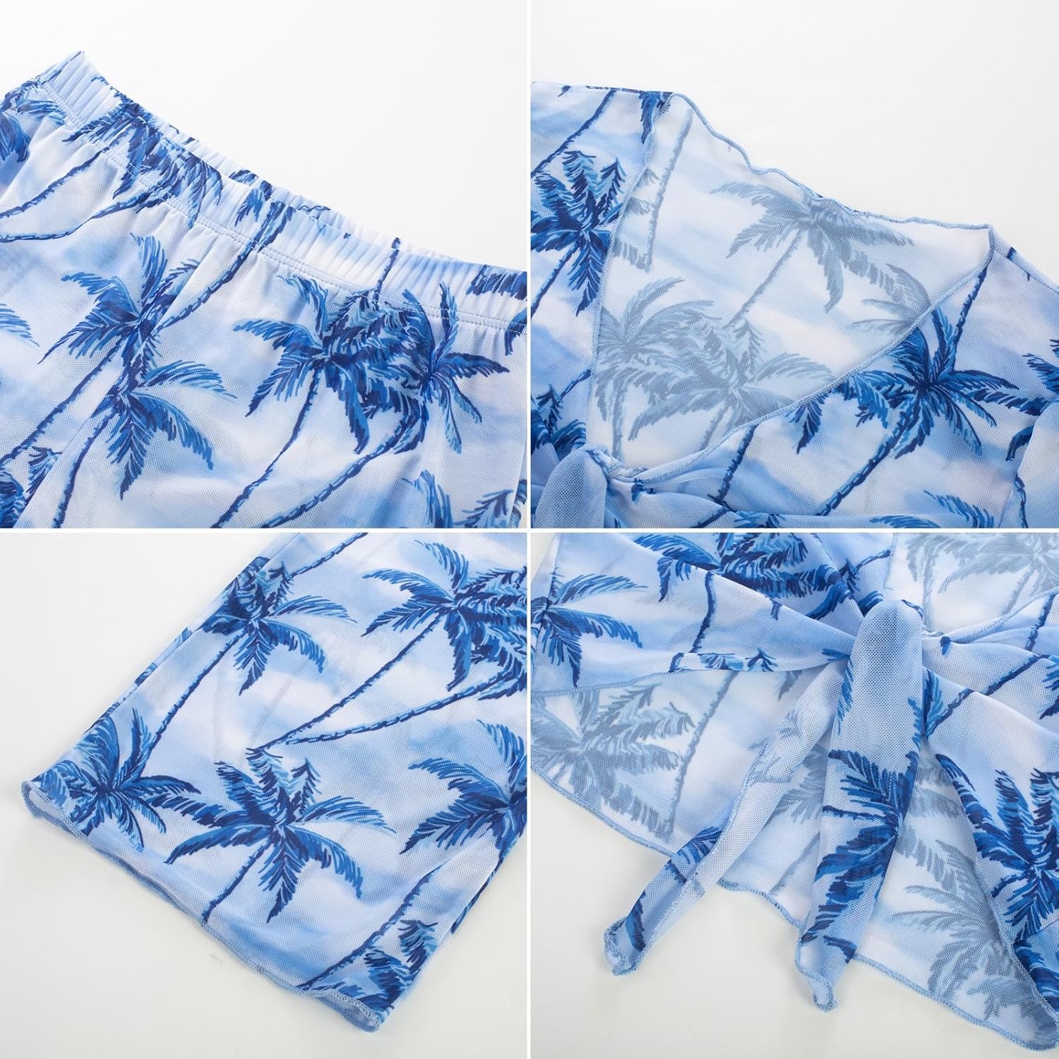 image:imageGRACE KARIN Girls 4 Piece Tankini Bikini Bathing Swimsuit with Pants 716Navycoconut Tree